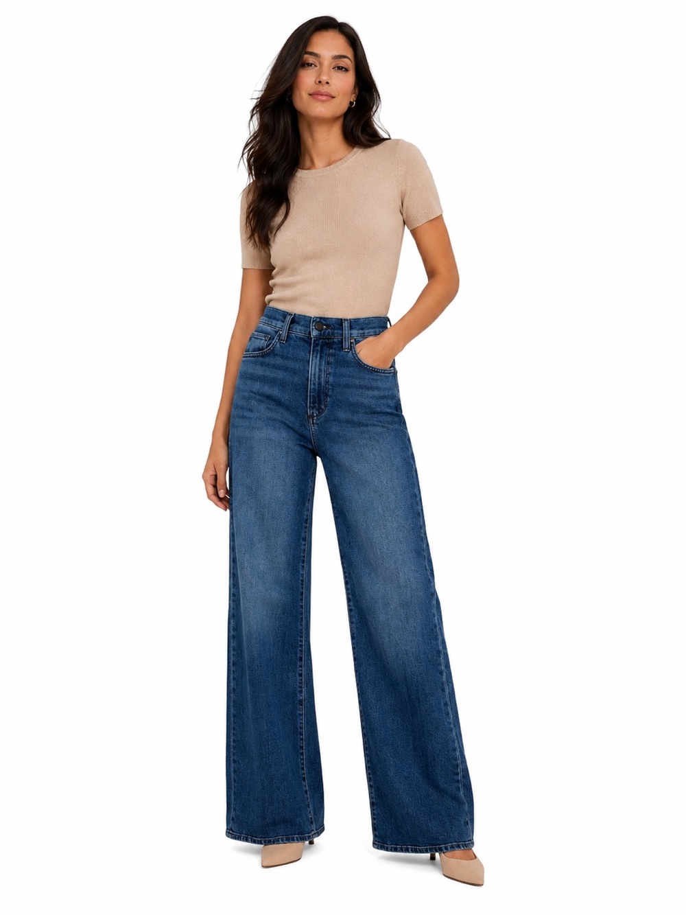Joes Jeans Flawless The Mia High Rise Wide Leg Jeans Size 24 Bravery Wash